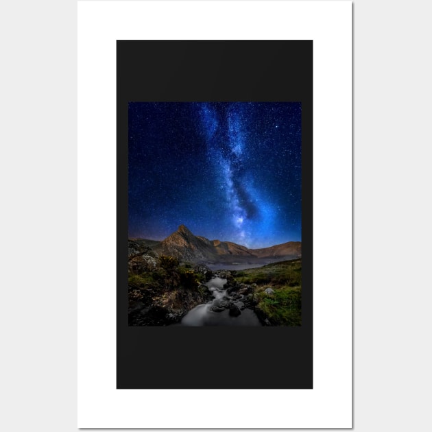 Welsh Mountain and Lake View with Milky Way Wall Art by TonyNorth